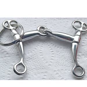 Tom Thumb Equestrian Horse Bit Keychain Bag Charm Silver Tone